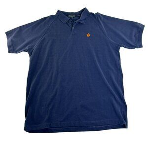 Devon & Jones Men's Polo Shirt XL Navy Blue Raglan Sleeve Embroidered Logo Golf